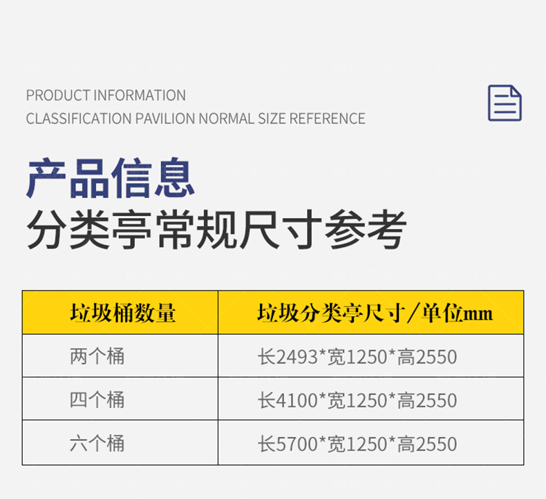 Intelligent garbage six classification placement booth, outdoor community garbage house, garbage classification and recycling room can be customized according to needs