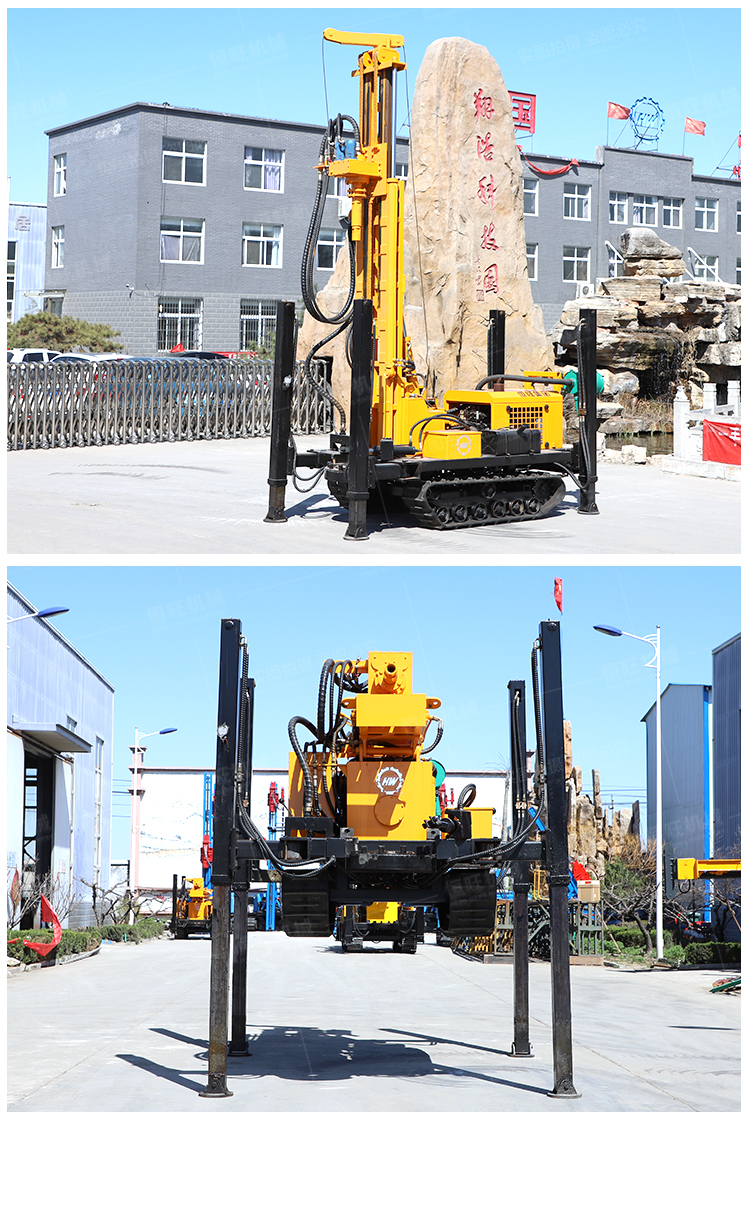 Hengwang 180 meter tracked water well drilling machine, high-speed rock drilling machine, pneumatic drilling equipment, drilling machine