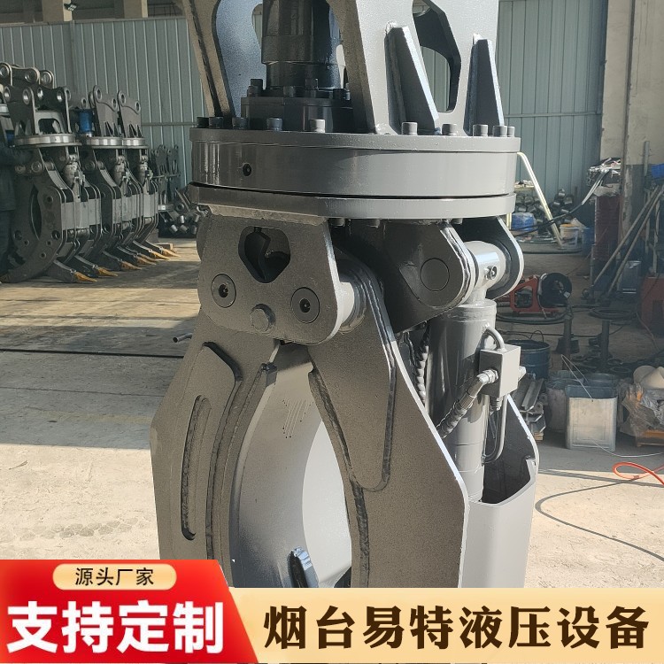 Large scale wood grabber manufacturers customize hydraulic grabbing hoppers with rotating hydraulic grabbing force and flexible control