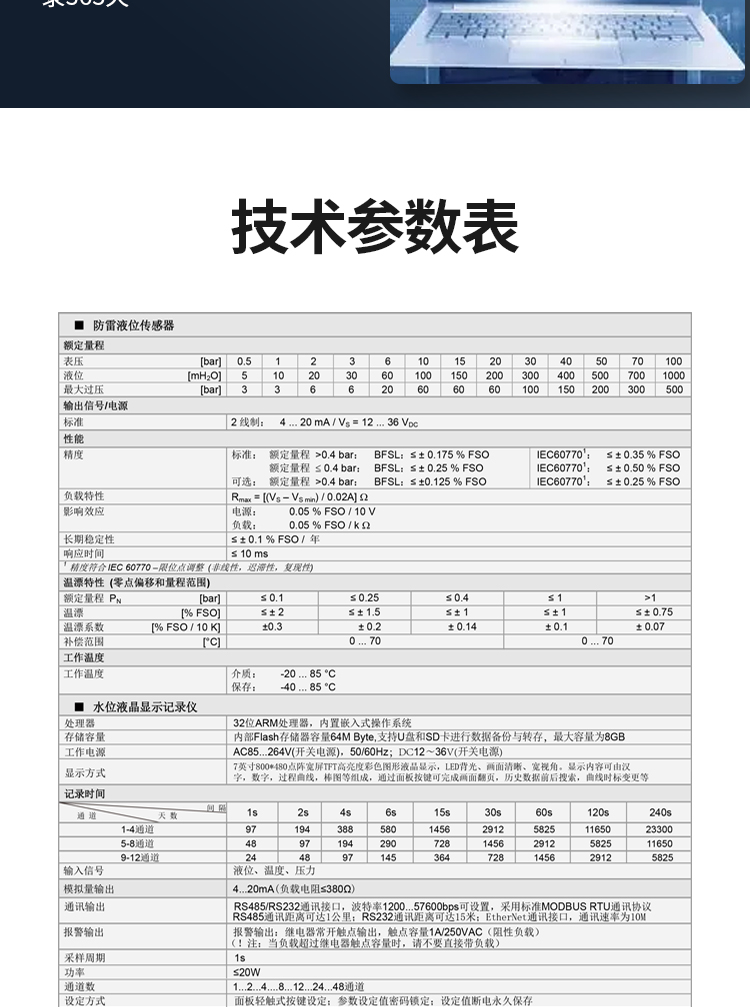 Intelligent groundwater monitoring instrument WH311 water collection well level sensor in Wanhe Zhongyi