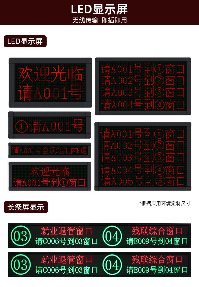 Customized queuing and calling system for banks, hospitals, government affairs network, appointment and retrieval hall, LCD comprehensive display screen