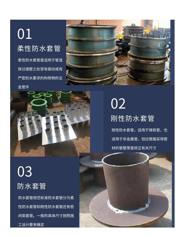 Water supply and drainage engineering 02S404 flexible waterproof sleeve waterproof embedded steel sleeve extended wall embedded pipe