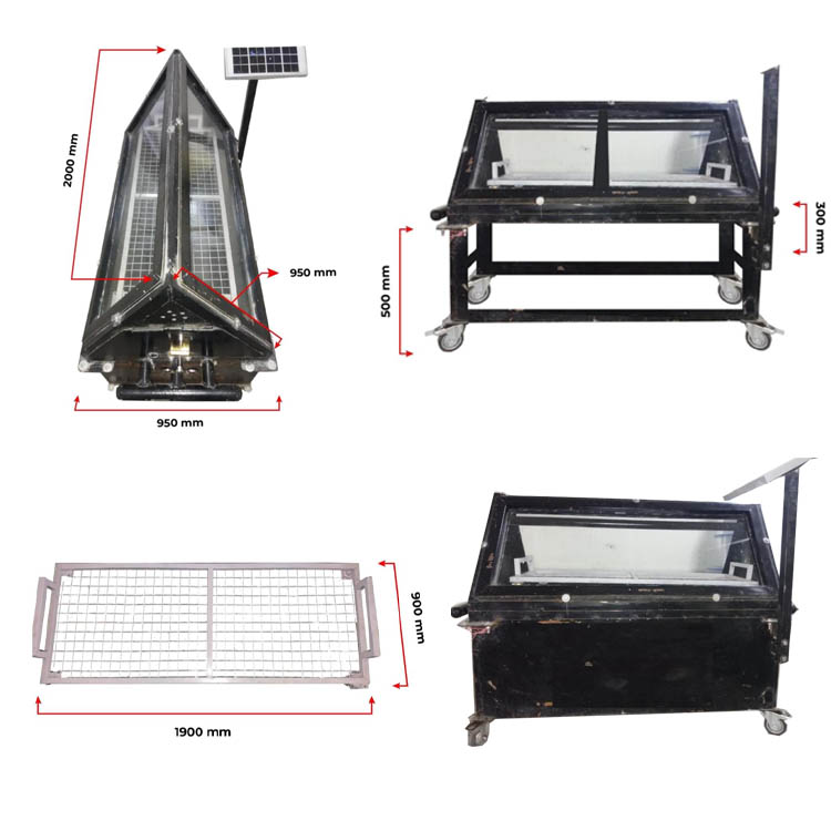 Energy saving solar drying equipment, agricultural and fruit product dryer, roller mobile