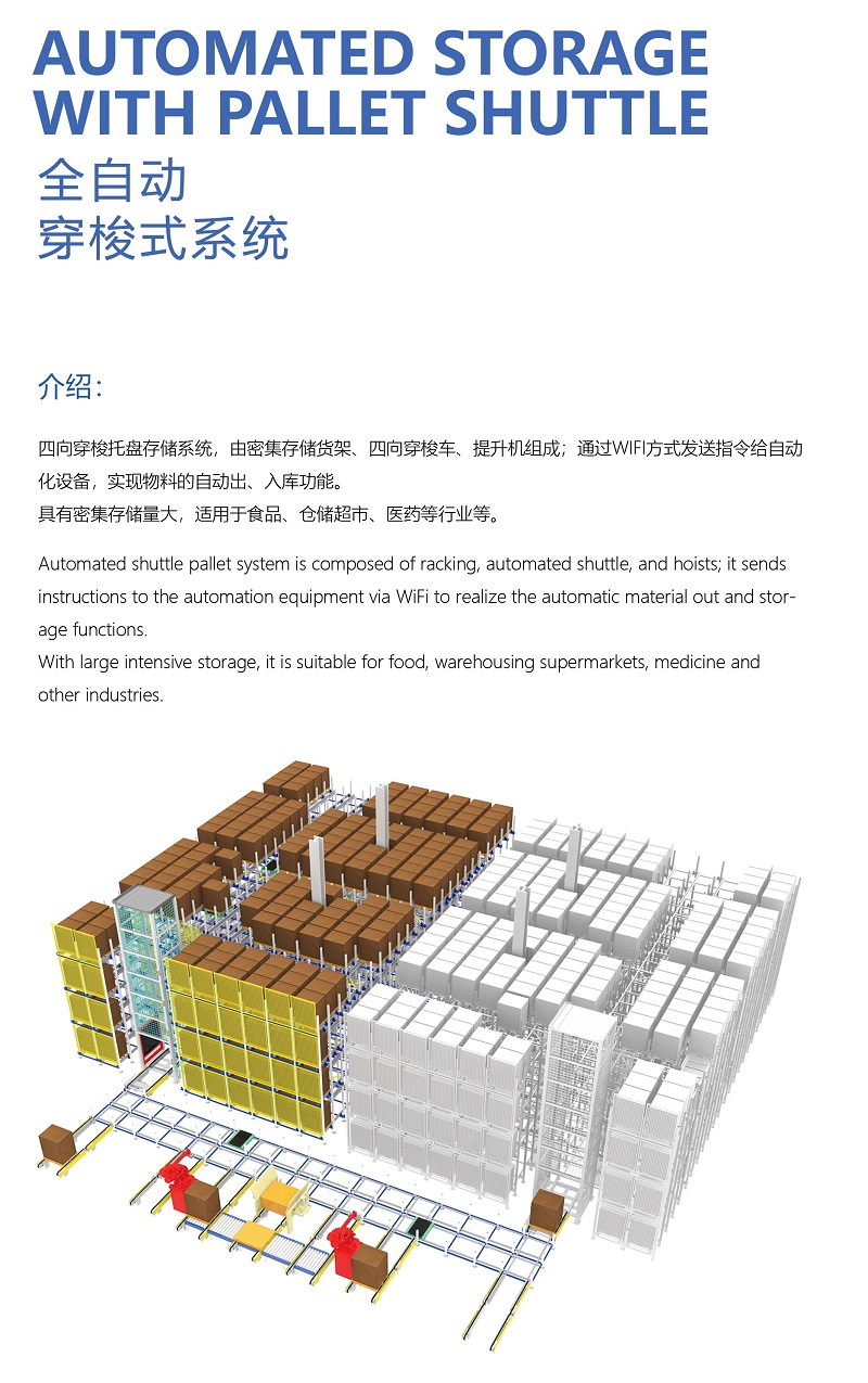 Optimized rack shuttle type rack shuttle vehicle entry type pallet rack system heavy storage rack