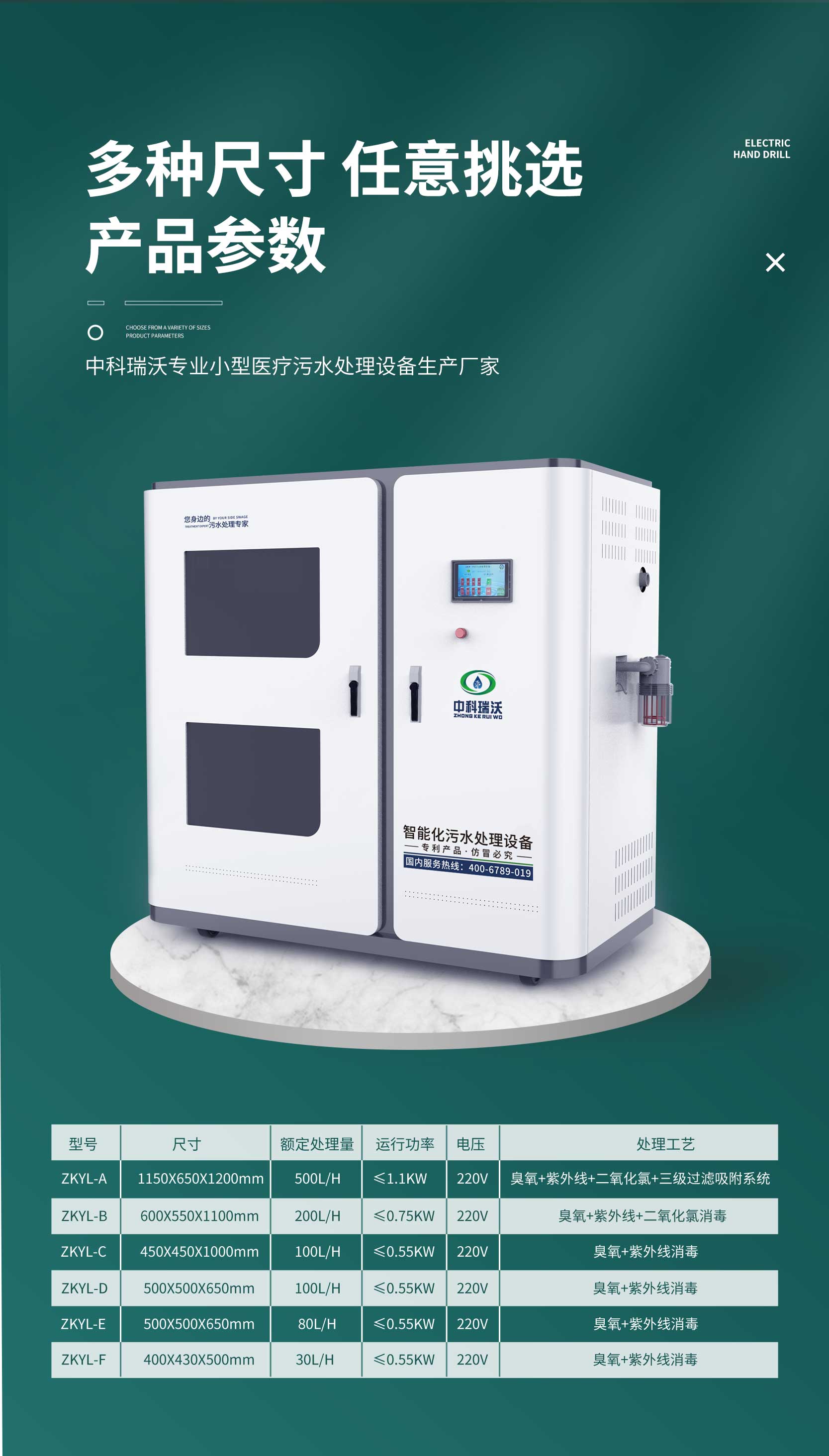 Medical sewage treatment equipment, integrated hospital wastewater treatment equipment, KRIVO ZKYL-C