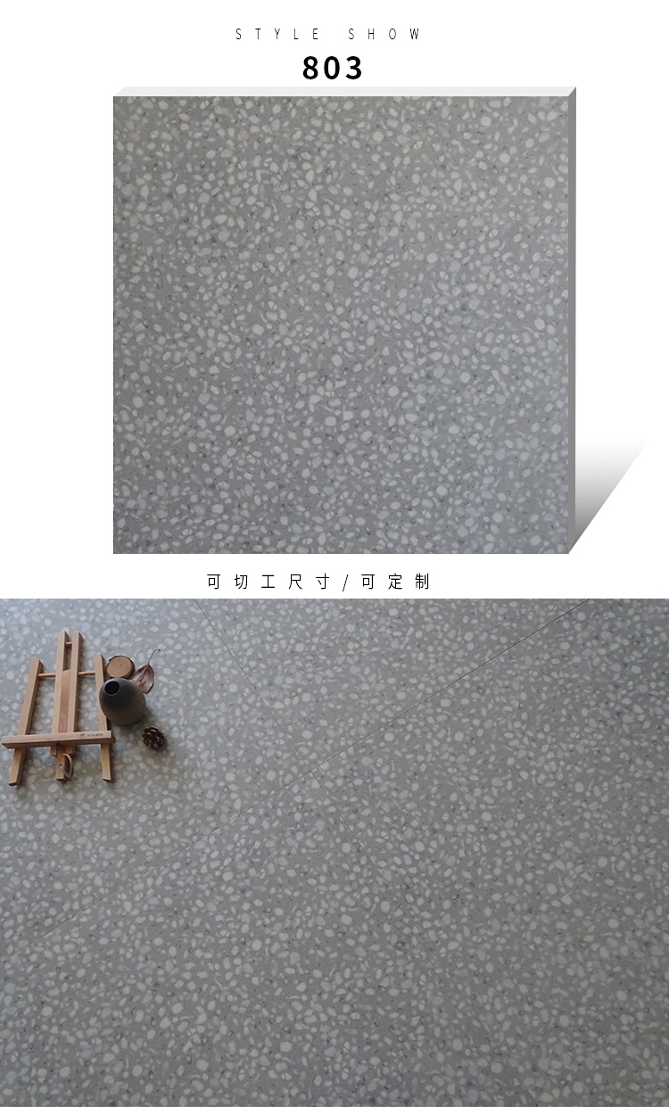 Color imitation Terrazzo floor tile Green floor tile Clothes shop floor tile Terrazzo antique tile 600x600