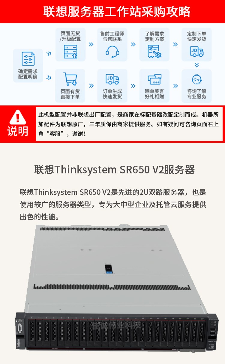 联想服务器Thinksystem SR650 V2机架式主机 高性能计算 数据库 产品关键词:sr650v2服务器