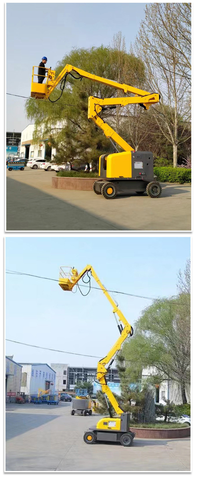 Manufacturer's off the shelf self-propelled curved boom telescopic boom Aerial work platform super radius fully self-propelled curved boom elevator