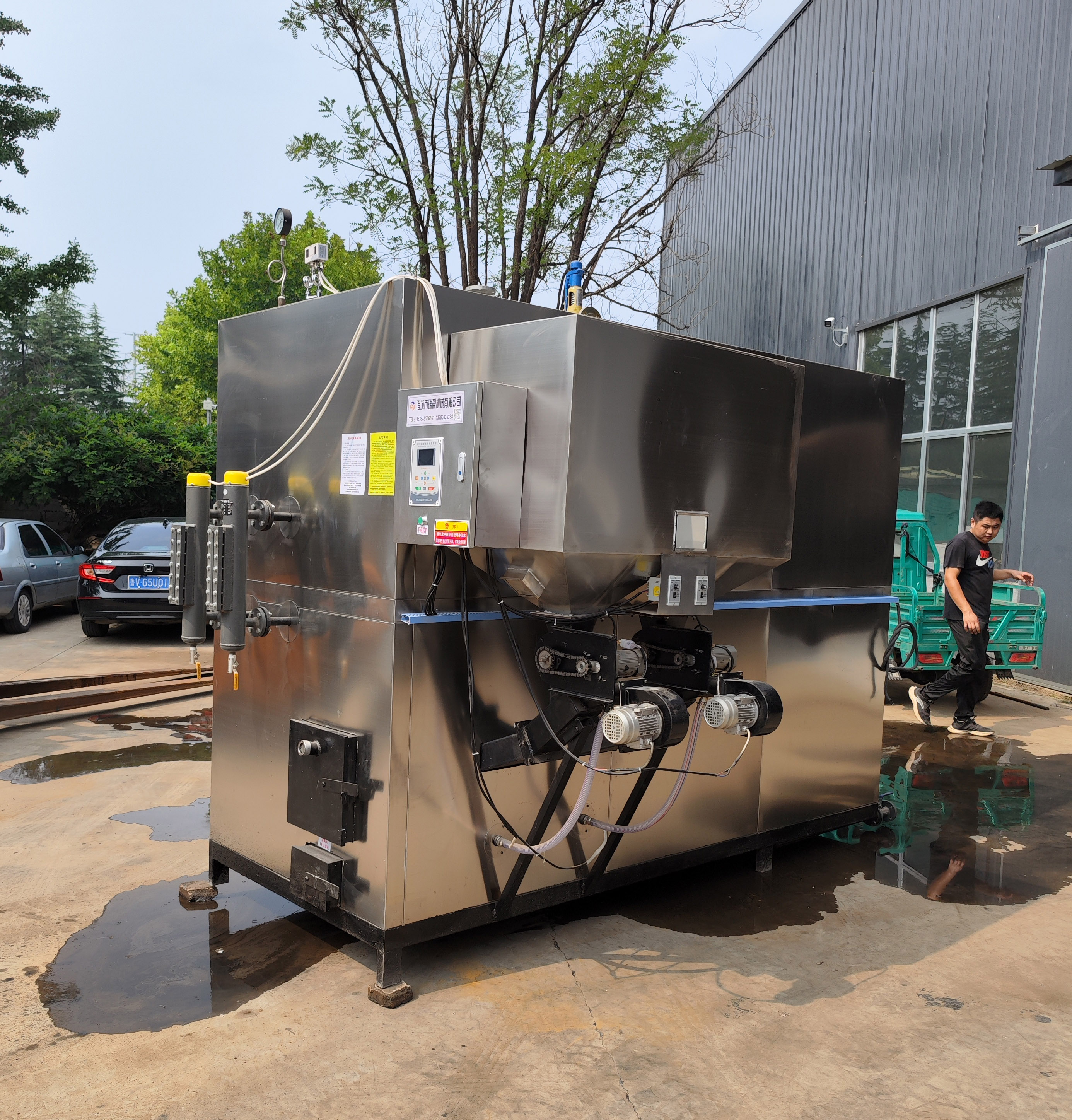 2 ton pellet steam boiler, biomass fuel steam equipment, wood burning thermal engine, Yinglin