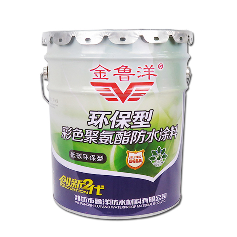 Polyurethane waterproof coating, water-based, oily, single component, two component, blue iron red, national standard, enterprise standard, 20kg/barrel