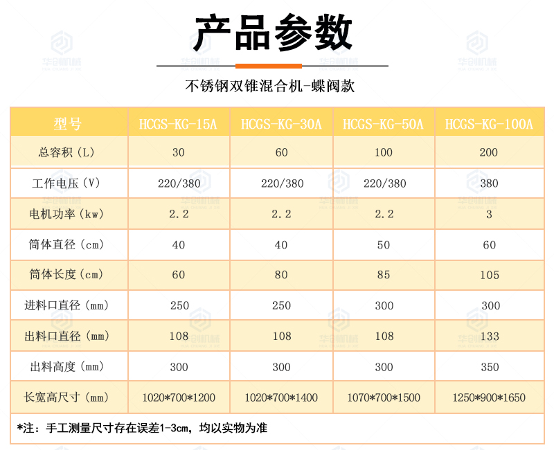 Stainless steel double cone mixer multifunctional drum mixer coffee powder milk tea powder dry powder particle mixer