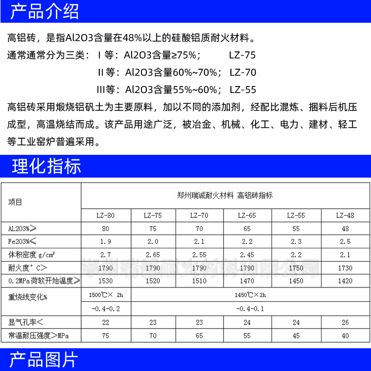 Complete specifications of G4 high alumina bricks, G2 G6 refractory bricks for lime shaft kilns