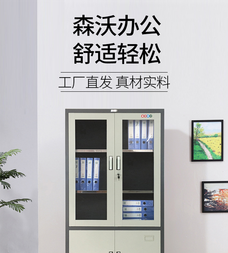 Sansenwo Colored Document Iron Cabinet Office Steel Locked Office Data Cabinet Storage Cabinet Cabinet