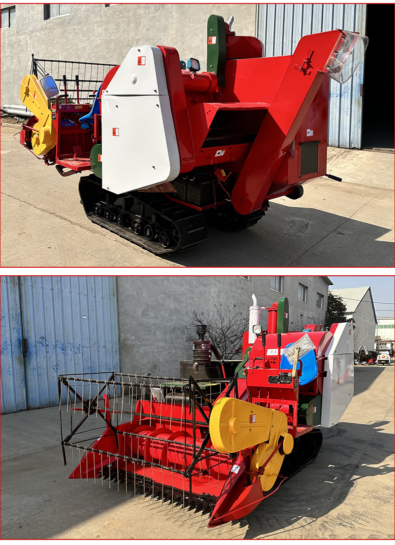 Multifunctional crawler type wheat harvester, mountain intercropping wheat and rice harvester, subsidized wheat harvesting combination