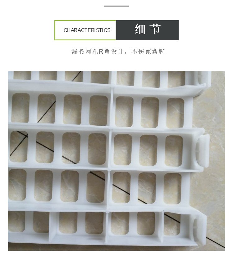 Jiahang supplies poultry plastic manure leakage board, meat, eggs, chicken net bed, chicken coop breeding equipment