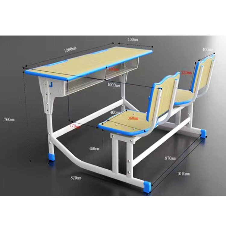 Jieshun Cabinet Industry Training Class Desks and Chairs School Student Combination Desks and Chairs Twin Single Person Set Customizable