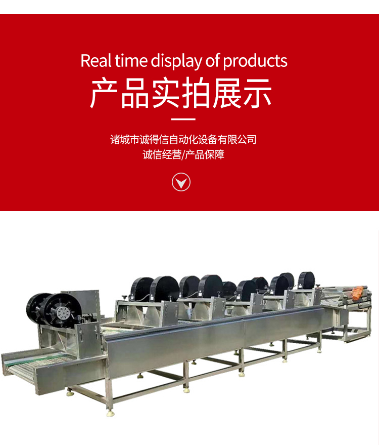 Capsicum flipping air dryer packaging bag cleaning and air drying equipment drainage and air drying assembly line