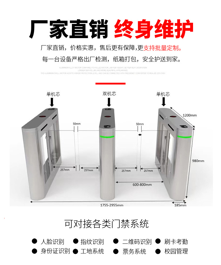 Security Check Visitor Quick Access Door System Fast Temperature Measurement Channel Gate Machine Community Face Recognition Access Control