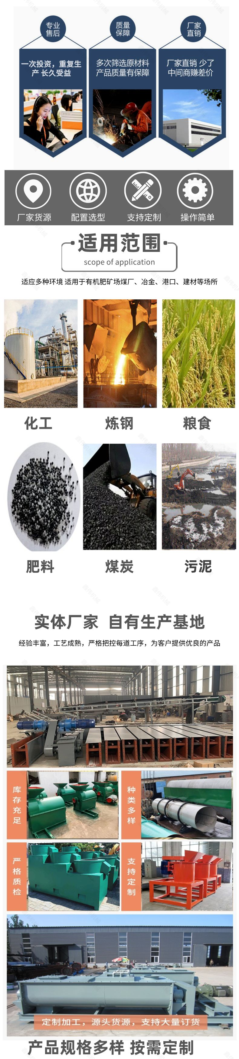 Horizontal dual shaft coal sludge mixer, dust humidification mixer, multifunctional horizontal screw mixer