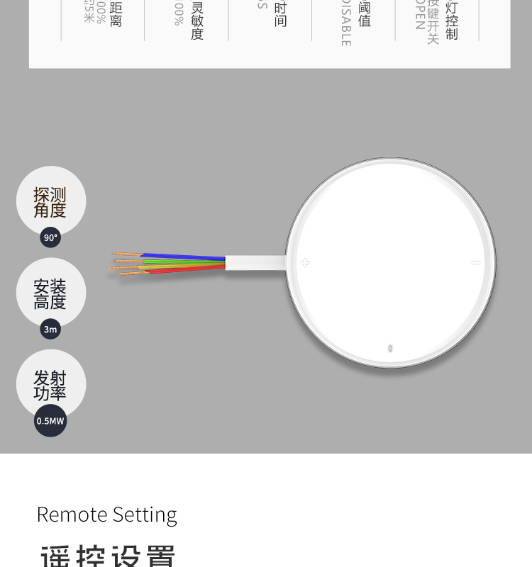 LED radar sensor manufacturer parking lot radar lighting outdoor street light human motion sensing switch design