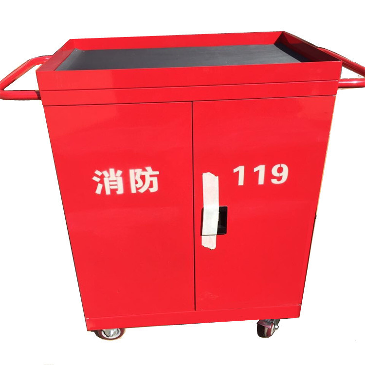 Fire mini equipment mobile cabinet Langgu electrostatic spray plastic universal wheel brake support customization