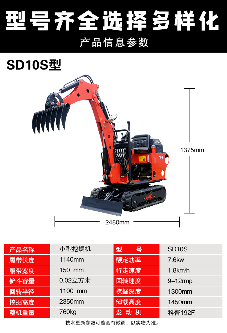 A 1-ton small excavator with a capacity of 10S and around 20000 yuan, and a Dawo small ditch machine