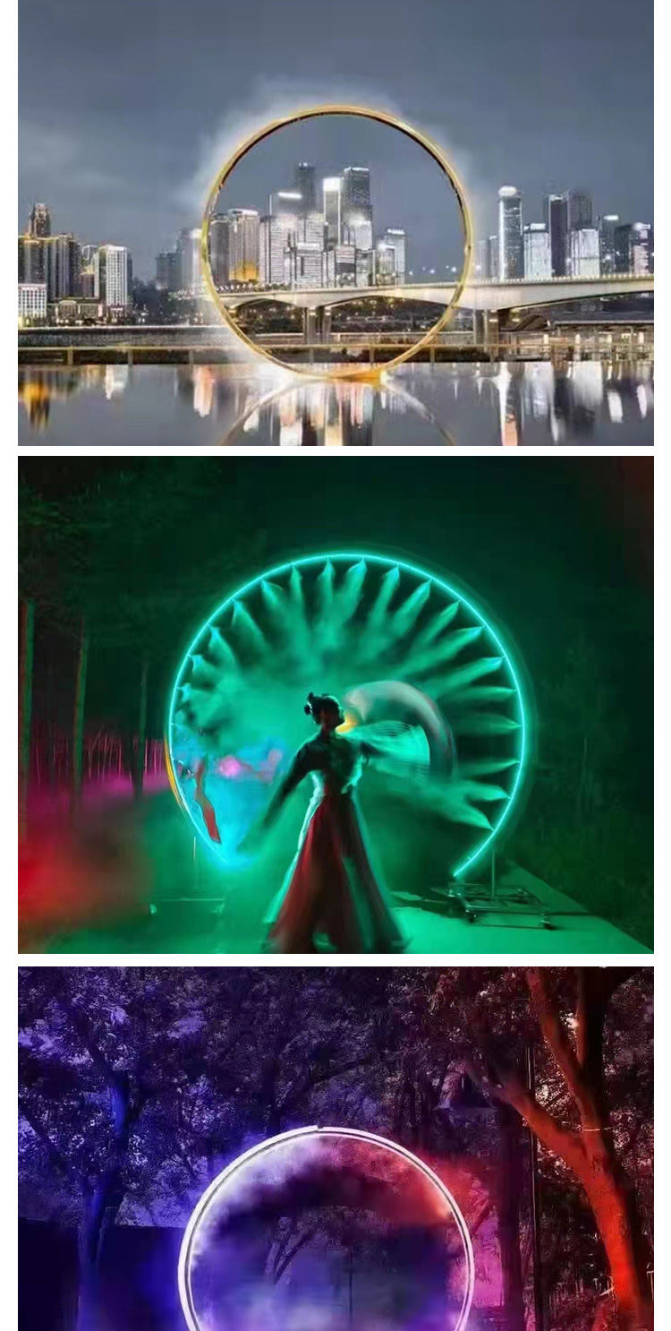 Water Mist Gate's internet celebrity check-in, photography, amusement park drainage facilities, smoke outdoor interactive devices, lighting equipment