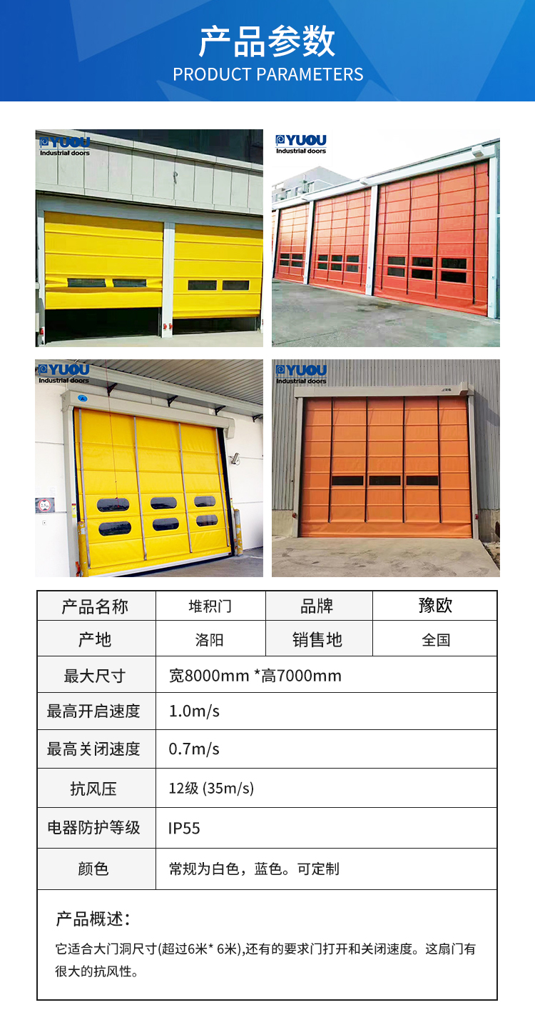 Yuou Door Industry Stacking Doors Selected PVC Fast Stacking Doors Quality Assurance and Reliable Reputation