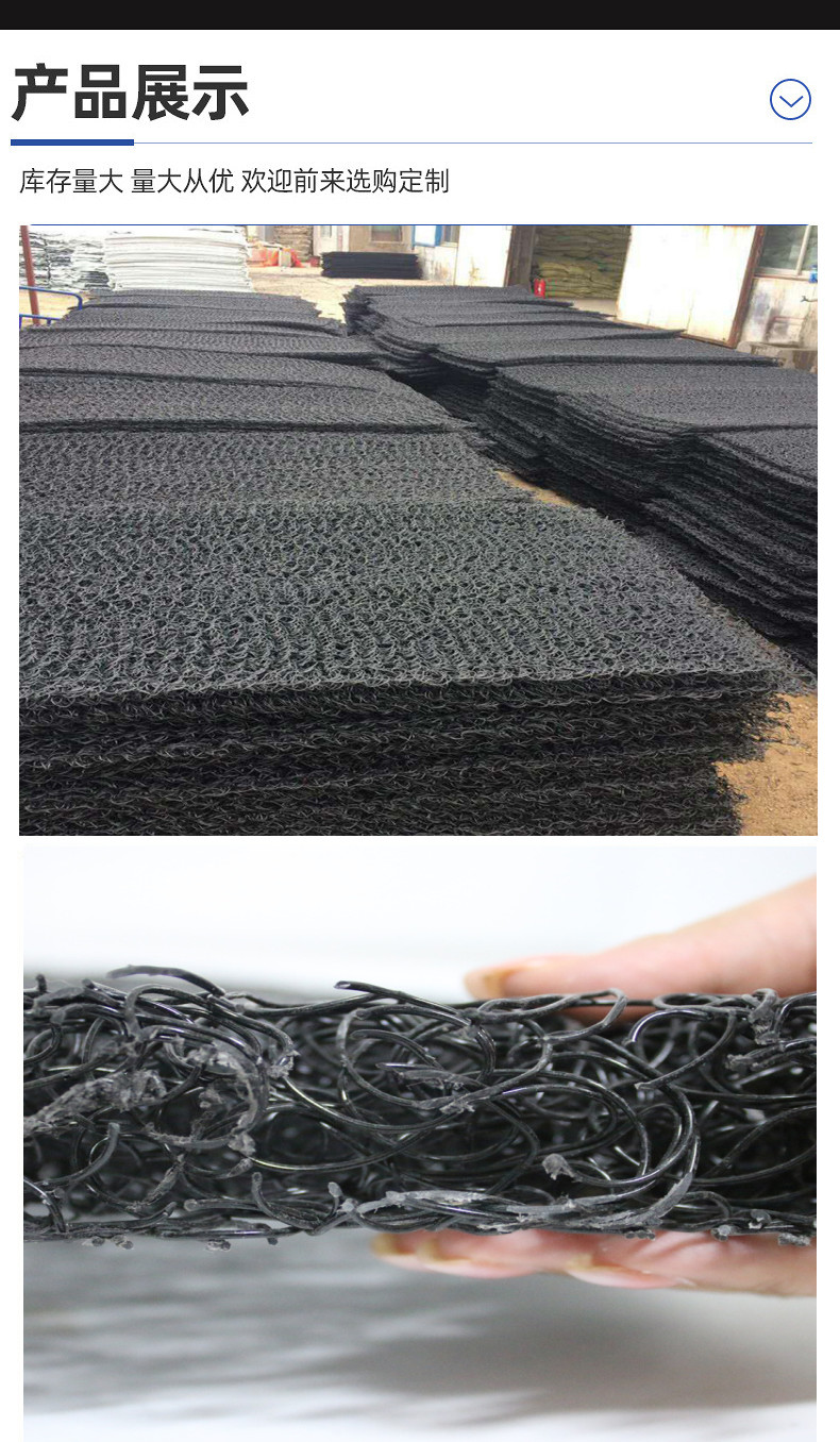 Slope greening geotextile mat, 3cm, with complete specifications of polypropylene disordered wire mesh interwoven drainage mat