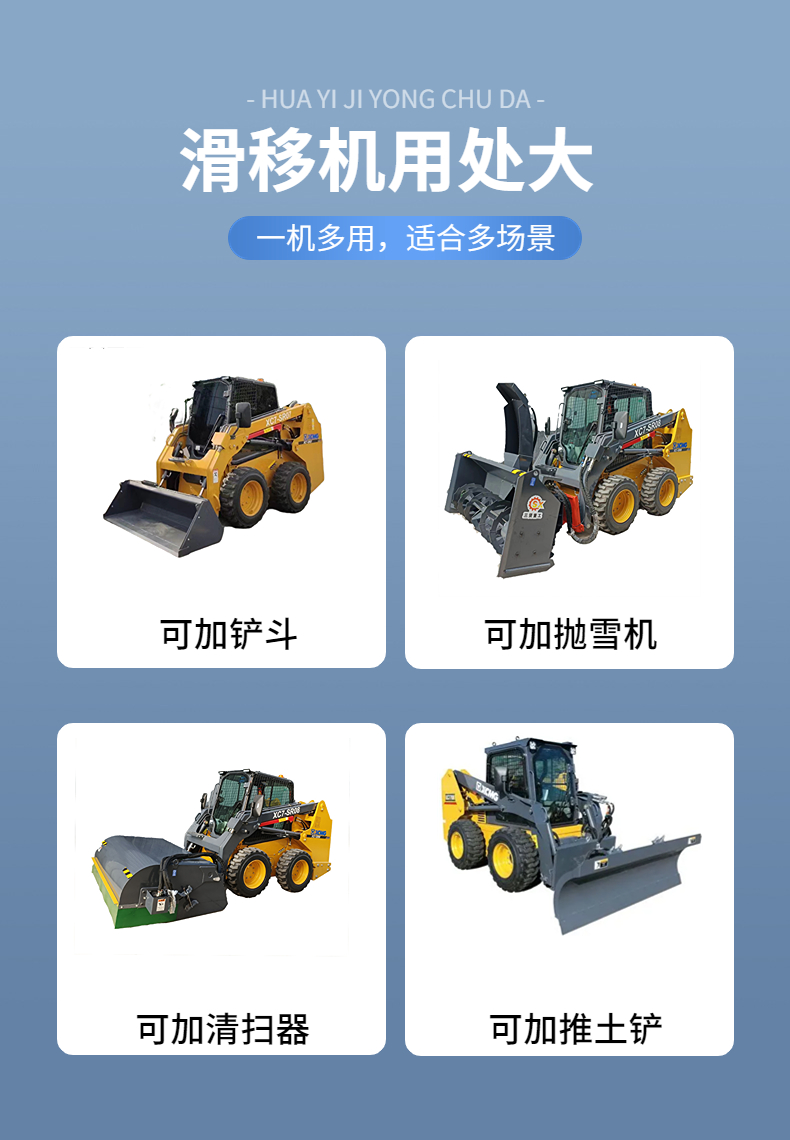 XCMG Skid Steer Loader XC7-SR07 Construction Machinery Cart Multi functional Construction Vehicle Loader