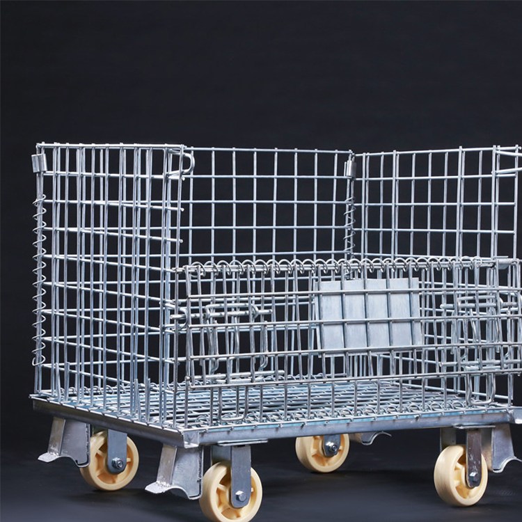 带轮子仓储笼 折叠式周转笼 集装箱厂家 载重150kg 定制样品