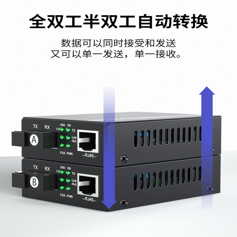 100km Gigabit Fiber Optic Transceiver Single Mode Single Fiber SC Interface 120KM One Optical One Electrical Optoelectronic Converter