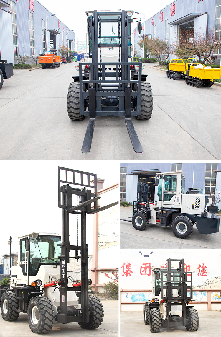 Hengwang four-wheel drive off-road forklift strong friction carrier seat driven stacker