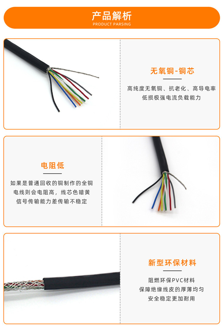 Zhujiang Square Soft Core Armored Shielded Control Cable Flame retardant Control Cable