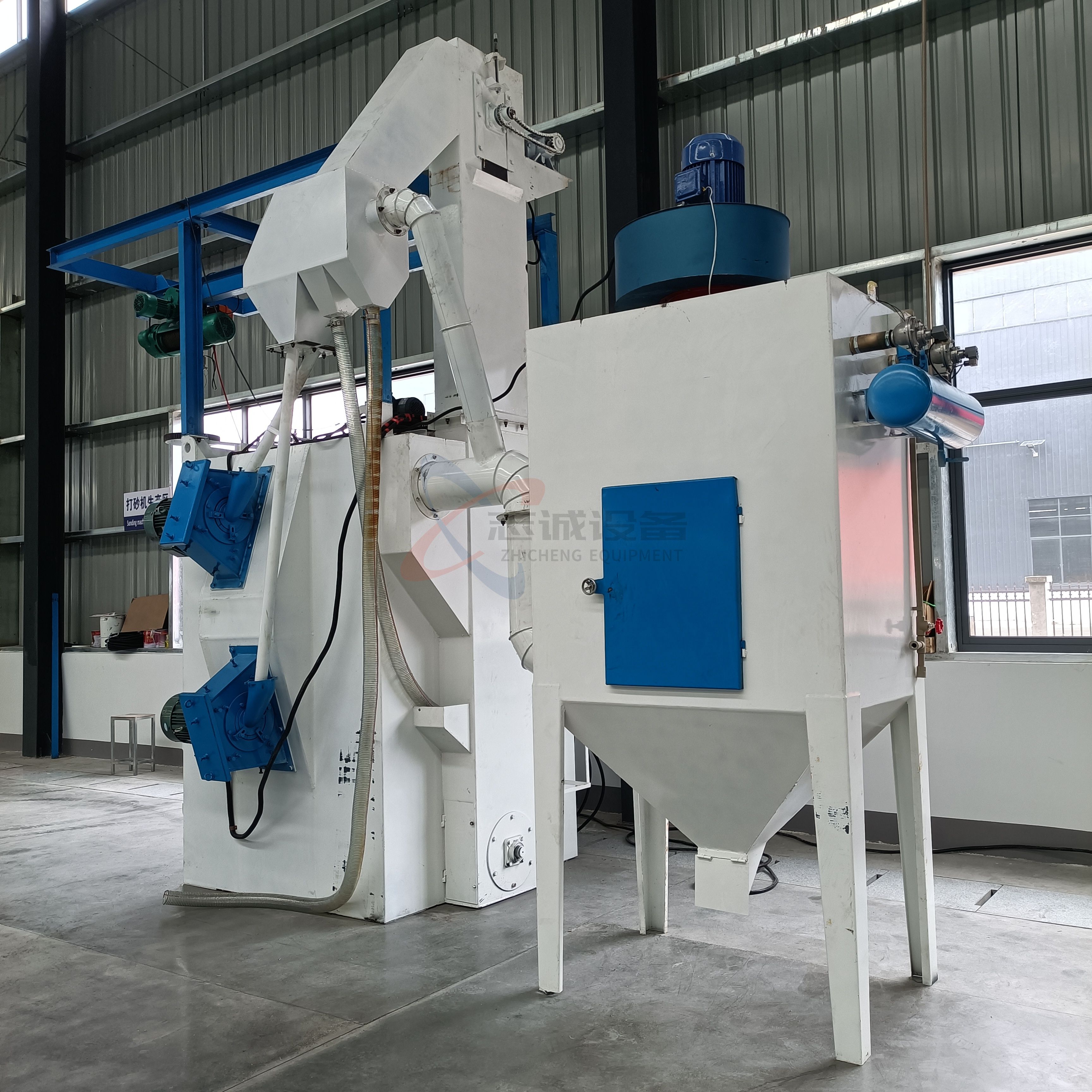 Large hook type shot blasting machine, batch cleaning, rust removal, polishing, sandblasting and shot blasting machine for steel shot blasting surface