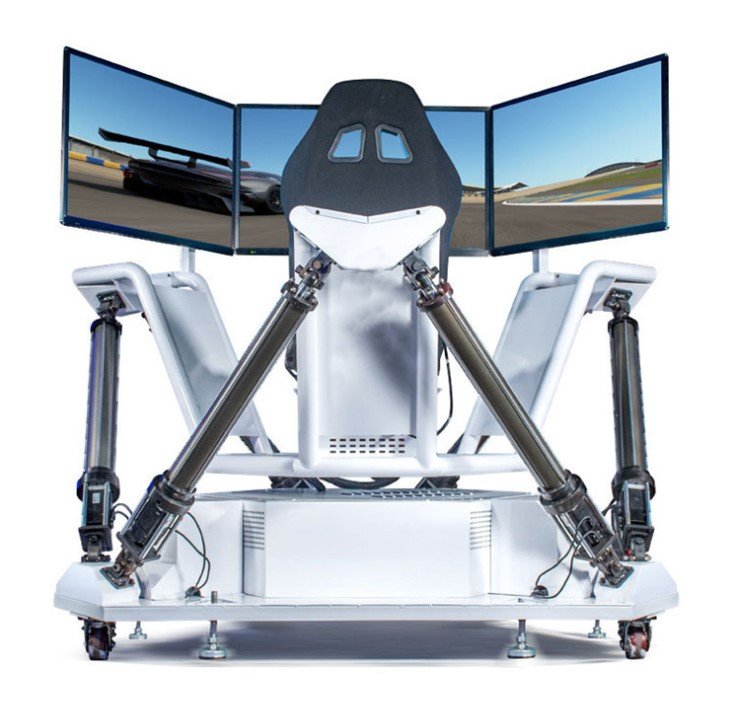 VR three screen racing, three axis simulation game, six axis dynamic driving experience simulator, VR virtual interactive device