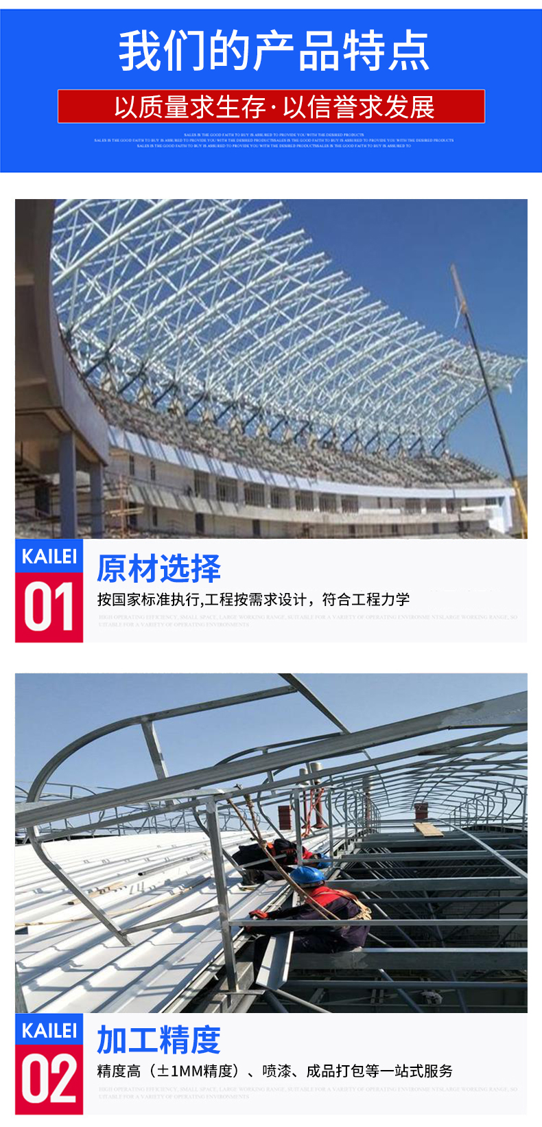 Steel Structure Processing Customized Carlyle Roof Gas Station Stadium Grid Installation