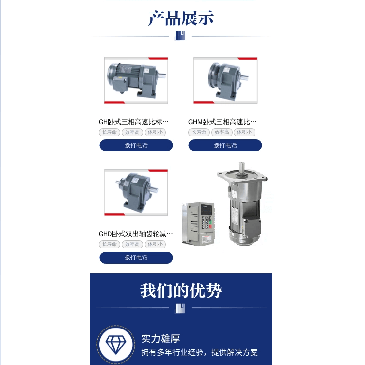 Shiyuan reduction motor 750W double output shaft GHD28-750-25 horizontal reducer