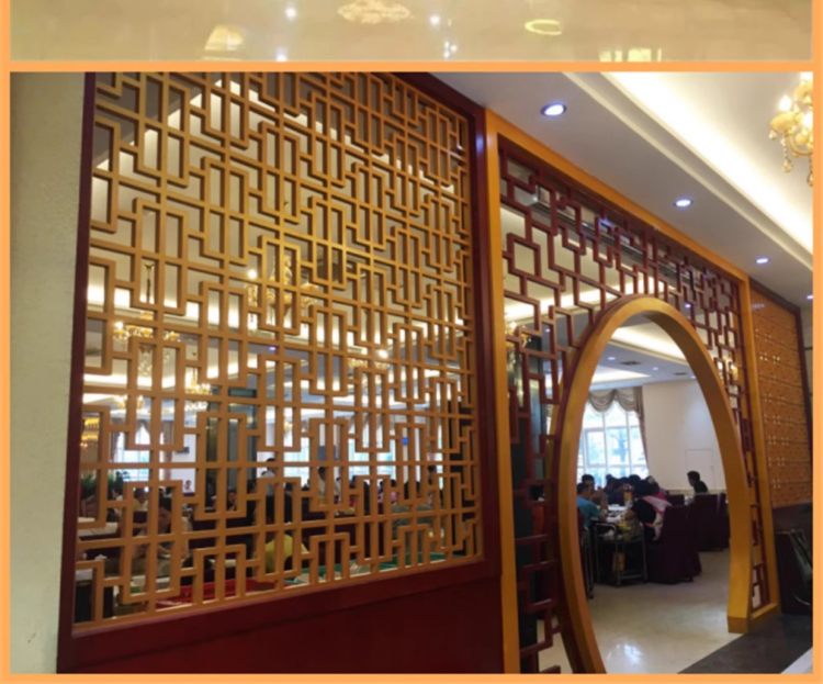 铝窗花生产厂家 客厅卧室书房装饰用 木纹仿古花格屏风隔断 抗老化
