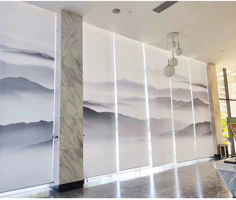 Customized engineering shading roller blinds, office building curtains, finished mesh rolled sun fabric