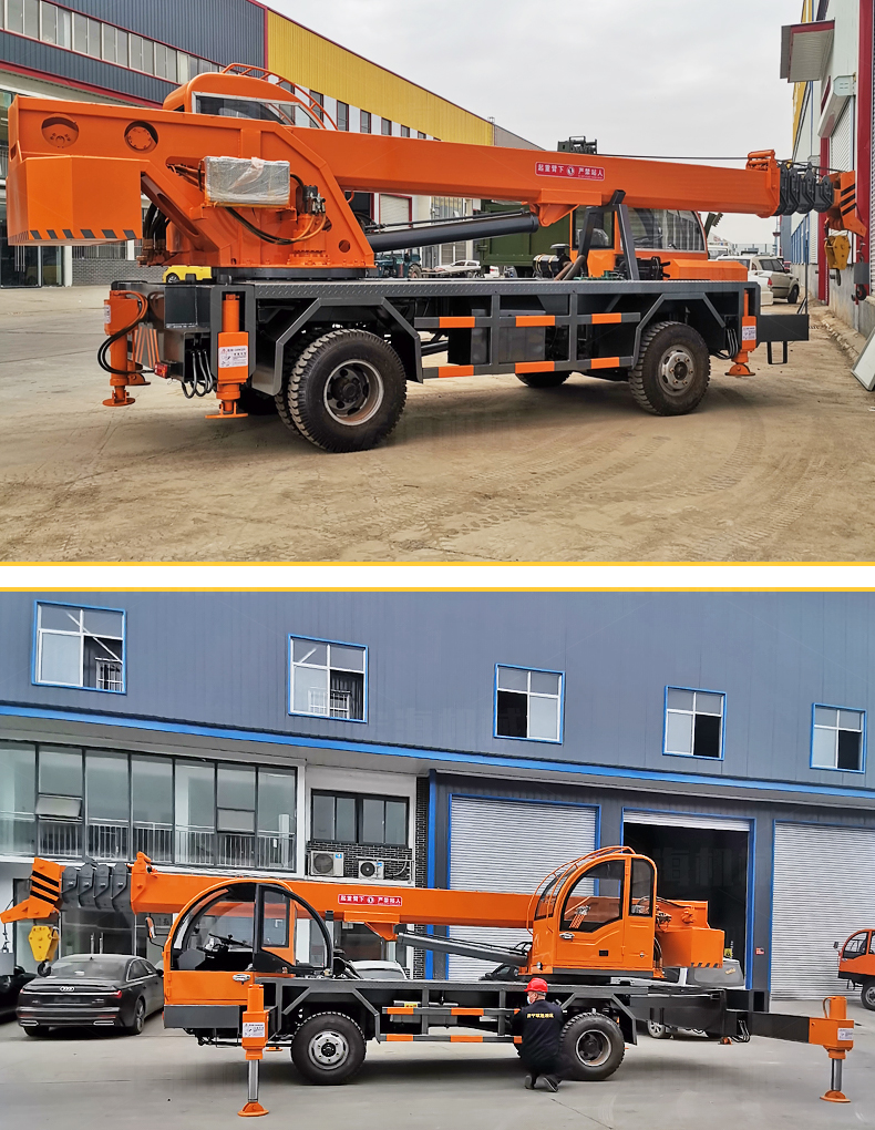 Hydraulic, oil, and electric dual-purpose six wheel telescopic boom self-made crane for construction engineering Small soil crane with cab crane