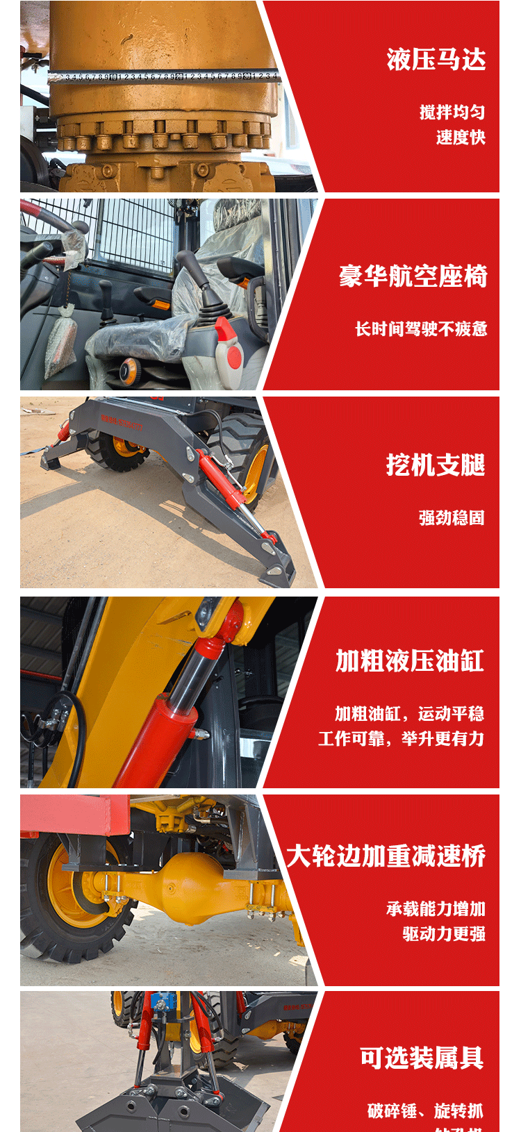 Agricultural small 3.5 cubic meter commercial concrete mixer truck excavator self feeding Concrete mixer