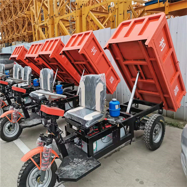 Self dumping electric tricycle 1-5 ton tipping bucket transport vehicle for mining narrow alley engineering vehicles with shed can be customized