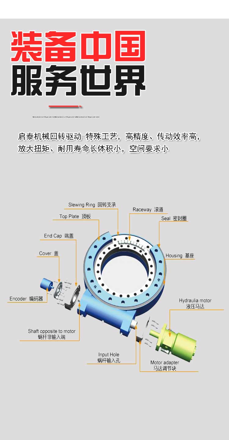 Qitai Machinery SE25 Worm Gear and Worm Reducer Rotary Drive Rotating Disk Engineering Machinery Application Customization