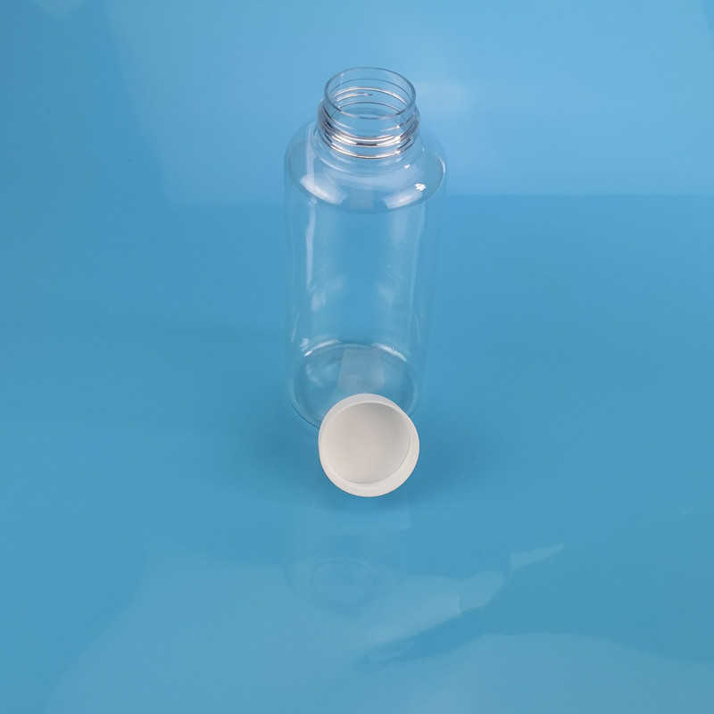 500ML PET plastic bottle, transparent bottle with middle mouth, 500mL liquid sample bottle, white cap, split bottle