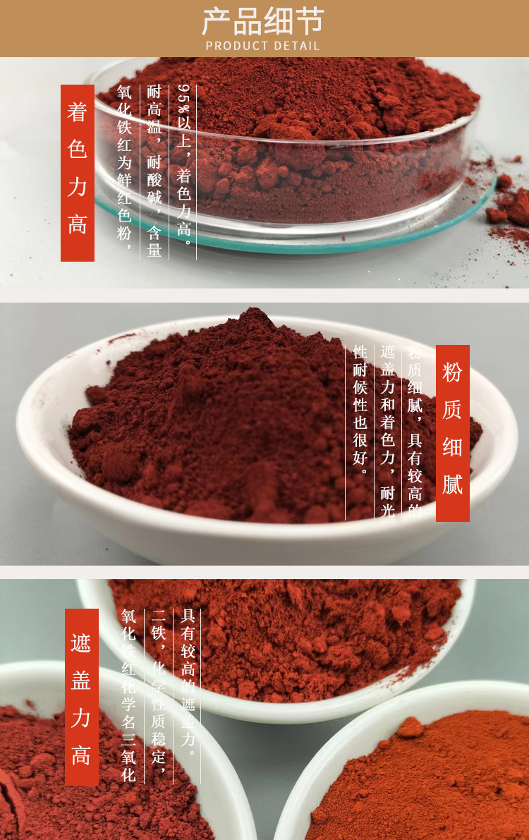 Iron oxide red cement color mixing paint for interior and exterior walls Special color powder for Terrazzo brick making