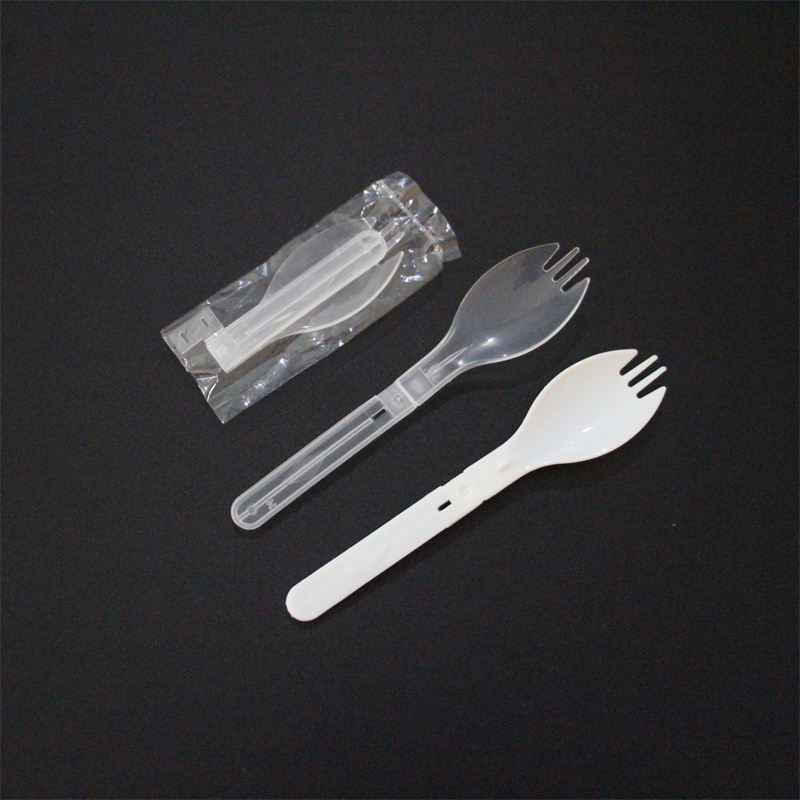 Fangdexuan Factory supplies 120mm folding fork spoon customized Disposable tableware set for processing