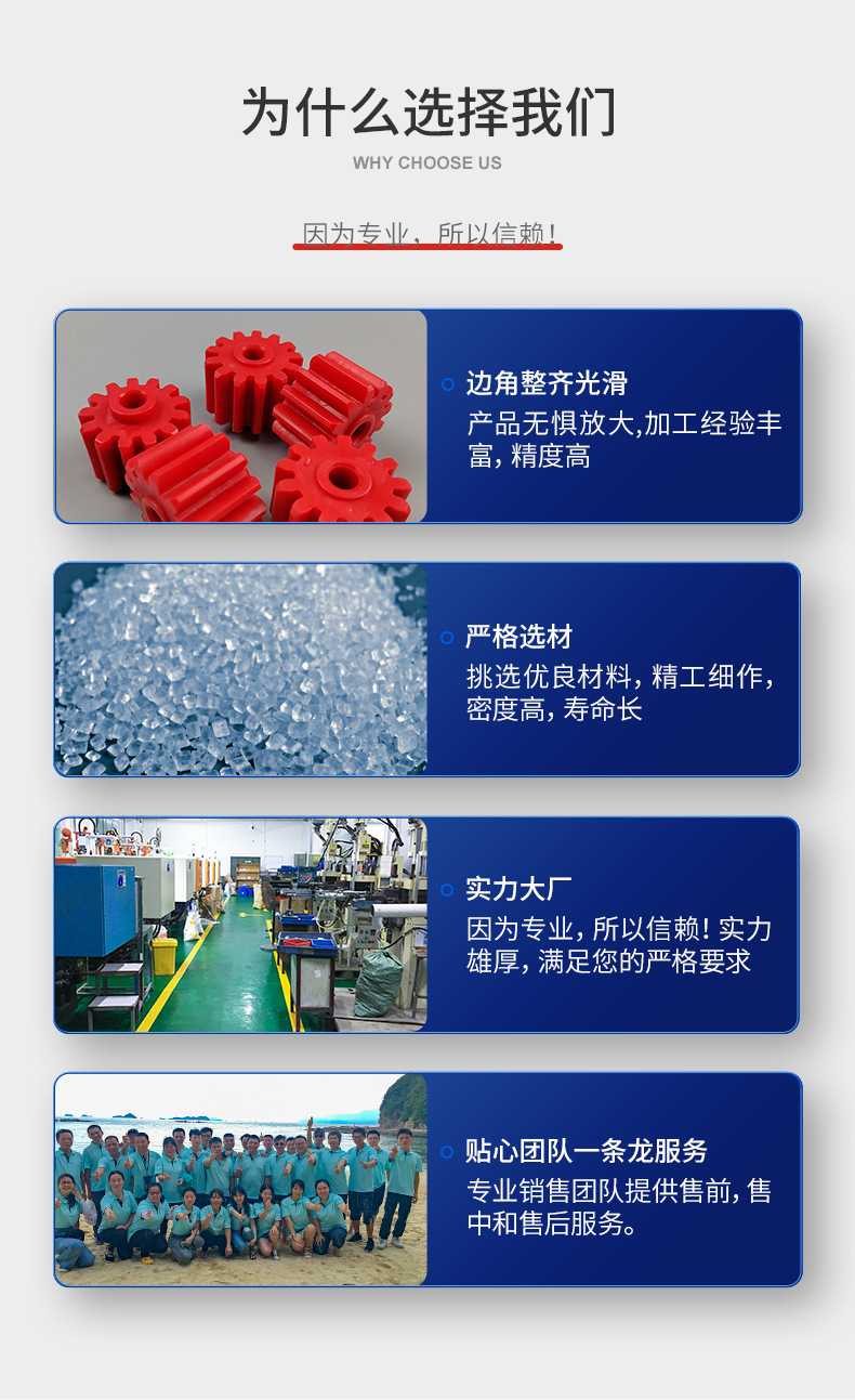 MC nylon/pom conveyor plastic/wear-resistant reinforced irregular PPF/PPS straight gear helical bevel gear