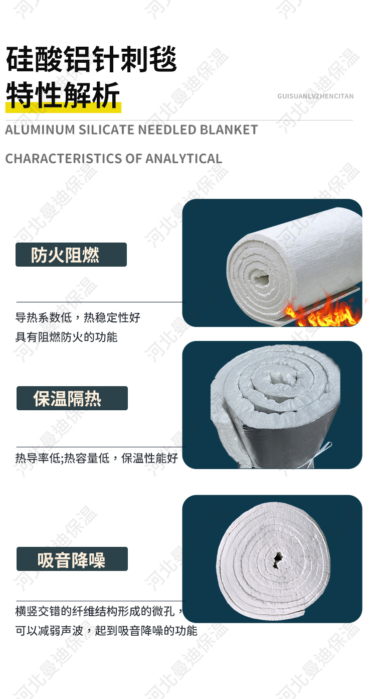 Mandy Aluminium silicate fiber blanket Ceramic fiber needle blanket High temperature resistant insulation cotton blanket