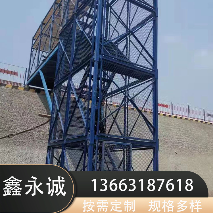 Source supply box type safety ladder cage construction safety cage ladder has a long service life